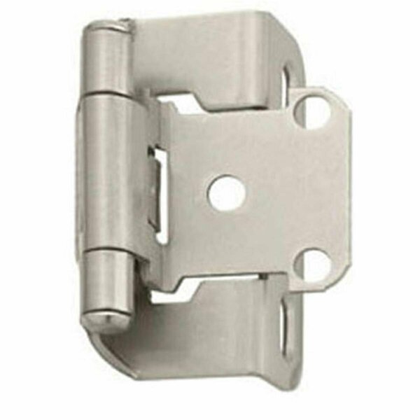 Piazza Amerock Decorative Half Wrap 0.5 in. Overlay Self Closing Cabinet Door Hinge, Satin Nickel pair PI12046